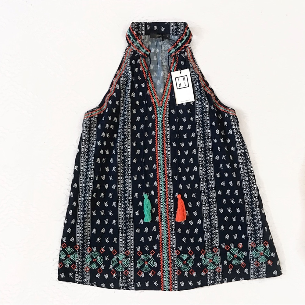 THML high neck tassel tanktop